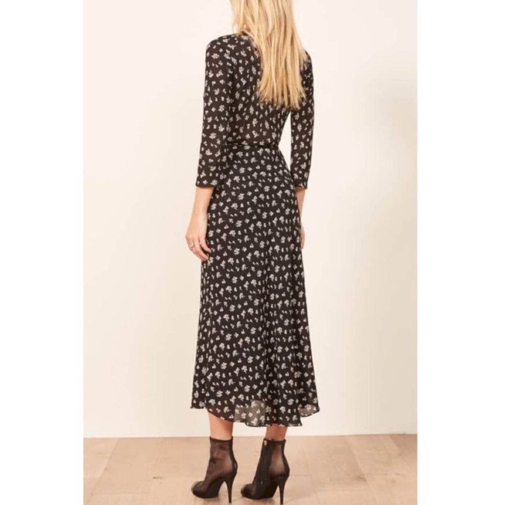Rare REFORMATION Jaz Wrap Dress Black Size XS - Picture 6 of 13